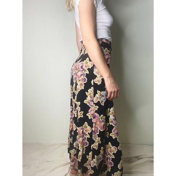 BETSEY JOHNSON Vintage 90s/Y2k Rayon Bias Cut Floral Midi Skirt US SMALL - Picture 6 of 14